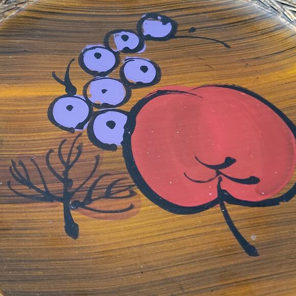 Rare MCM Apco Japan Melamine Lacquered Lattice Open Fruit Bowls Signed Set of 4 - Picture 9 of 11